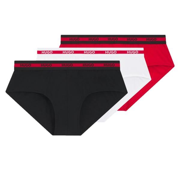 Hugo Mens Low Rise Briefs (Pack of 4) - Red/Black/White - 