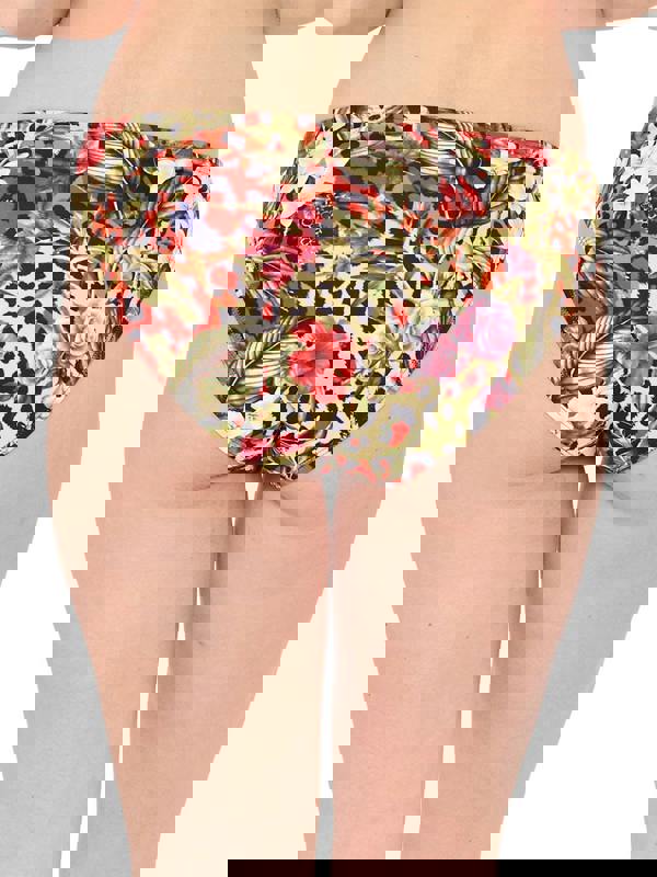 Tropical Leopard High Leg Bikini Briefs Back