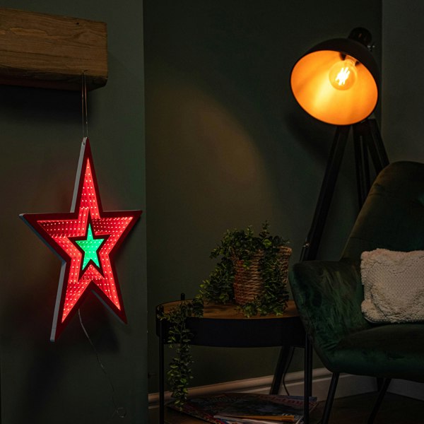 Samuel Alexander 47cm Light up Star Infinity Christmas Decoration with Red and Green LEDs