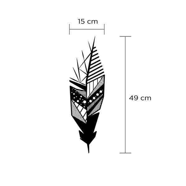 Decortie Modern Metal Wall Art Feather Home Ornament Decorative Minimalist Design Hanging Wall Sculpture, Black