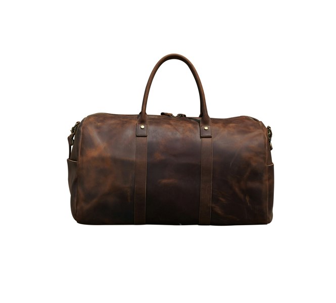 Touribag Genuine Leather Holdall - Dark Brown