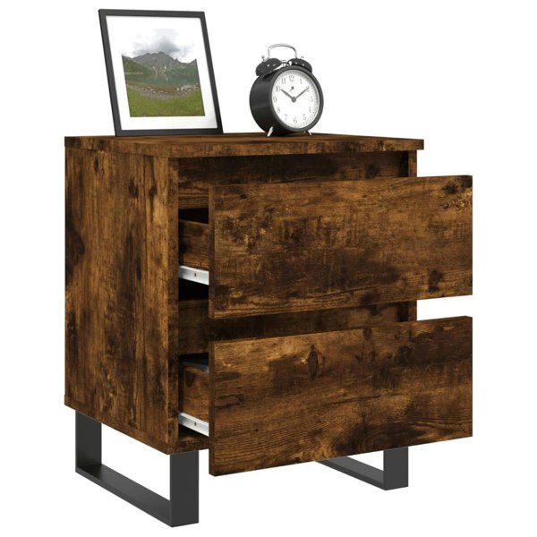 Berkfield Bedside Cabinet Smoked Oak 40x35x50 cm Engineered Wood