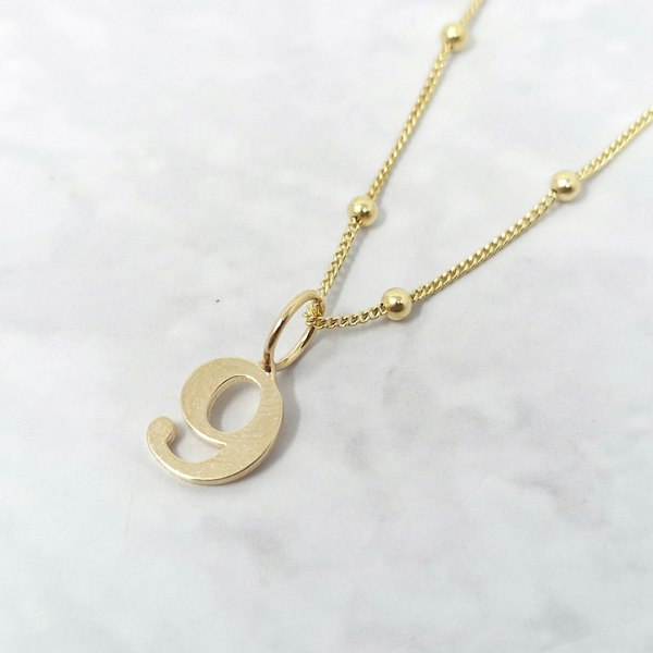 Harfi 18ct Gold Plated Number Pendant Charm Necklace