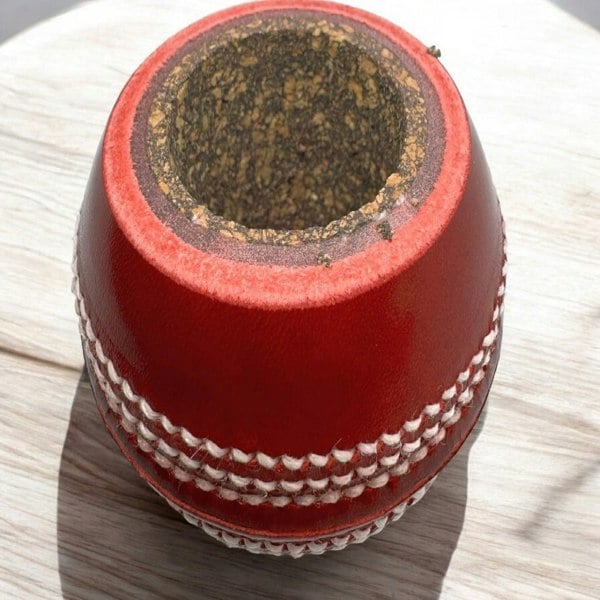 CRICKET-GIFTS - Cricket Ball Pen and Pencil Holder | Cork & Rubber Core | Ideal Desk Accessory for Cricket Enthusiasts