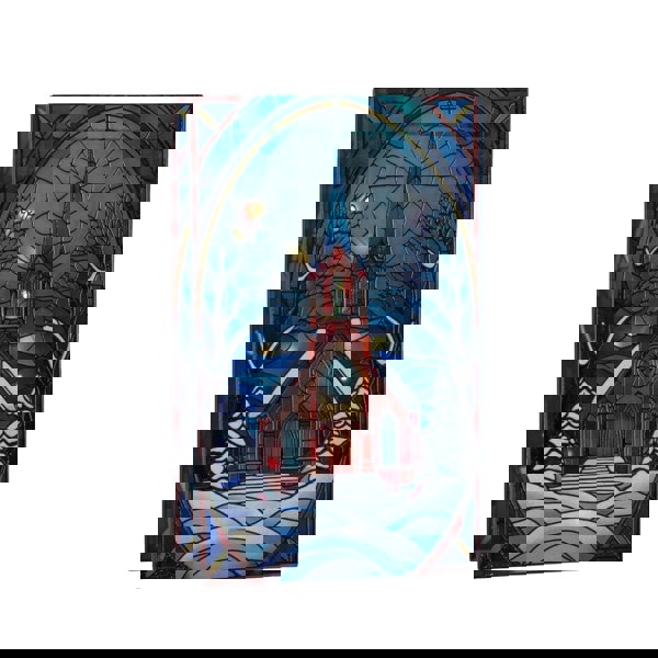 Samuel Alexander 21cm Battery Operated Light up Double Sided Stained Glass Victorian Church Decoration with LEDs