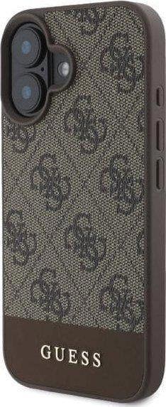 Guess PU 4G Stripe Case for iphone 16 6.1" Brown - GUHCP16SG4GLBR