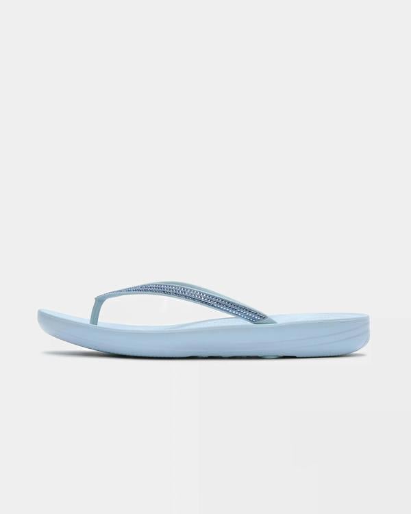 Fitflop IQushion Sparkle Womens Flip-Flop - Cloudy Blue D50 | CHO | Designer Womens Sandals