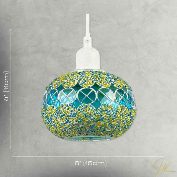 Glass Globe Mosaic Ceiling Pendant Lighting Shade with Rounded Shape Image 7
