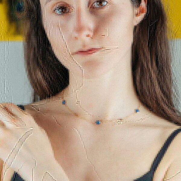 The Colourful Aura Blue Evil Eye Sideways Cross Necklace Minimalist Choker Dainty Protection Choker