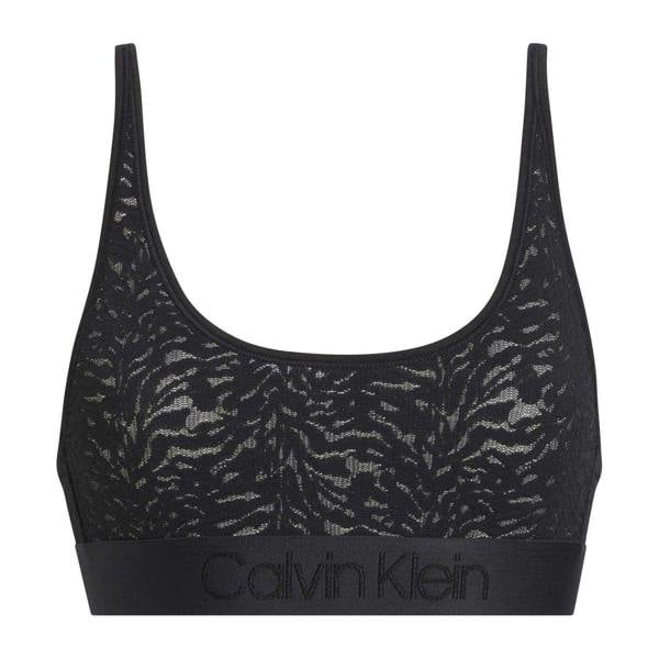 Calvin Klein Womens/Ladies Zebra Print Nylon Adjustable Bralette - Black - 