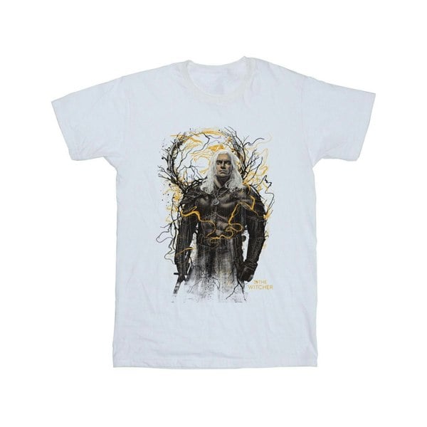 Netflix Mens The Witcher Smoking Wolf T-Shirt - White