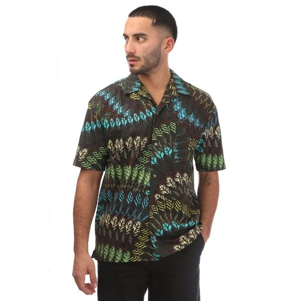 Marcelo Burlon Mens Feather All-Over Print Shirt - Brown
