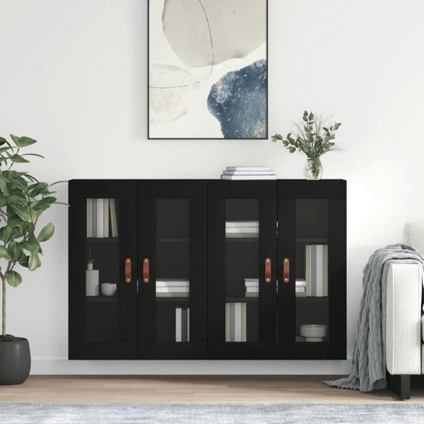 Berkfield Wall Mounted Cabinets 2 pcs Black Engineered Wood