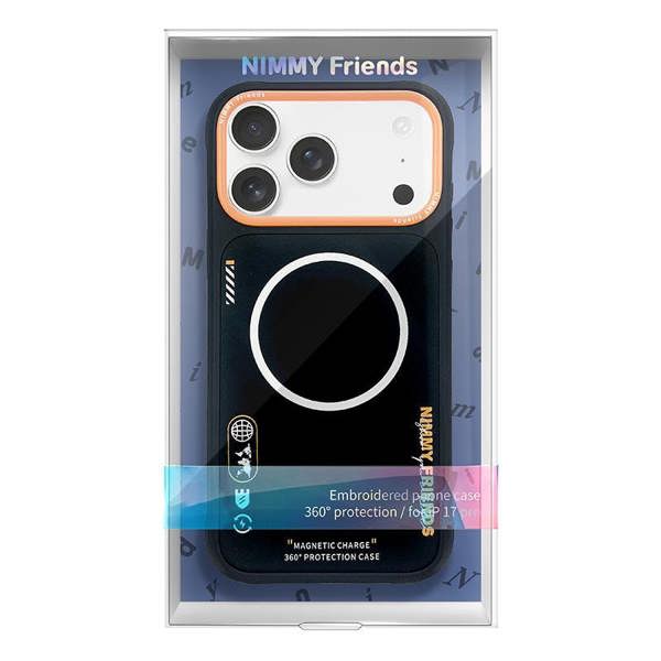 Nimmy Friends Nimmy Cool & Cute 2.0 Case with MagSafe for iPhone 17 Pro 6.3" Black Orange - N-YJKM-CX2.0-IP17-PRO-01