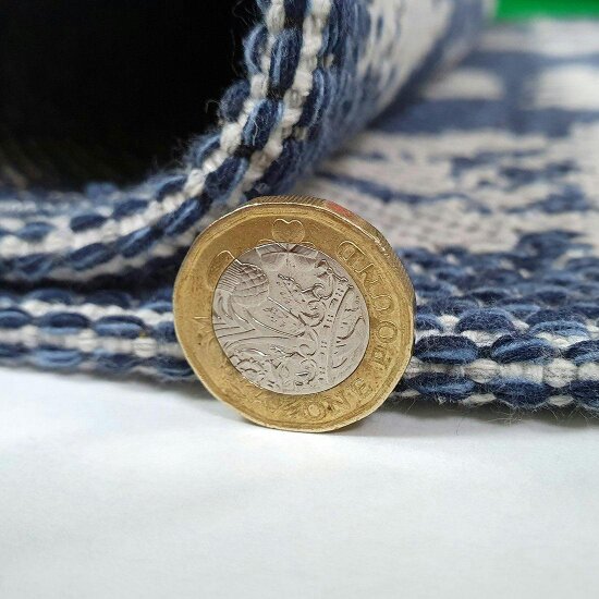 Navy Blue Rug 100% Cotton Washable Rugs Runners Moroccan Pattern Flat Weave Area Mat Large Small