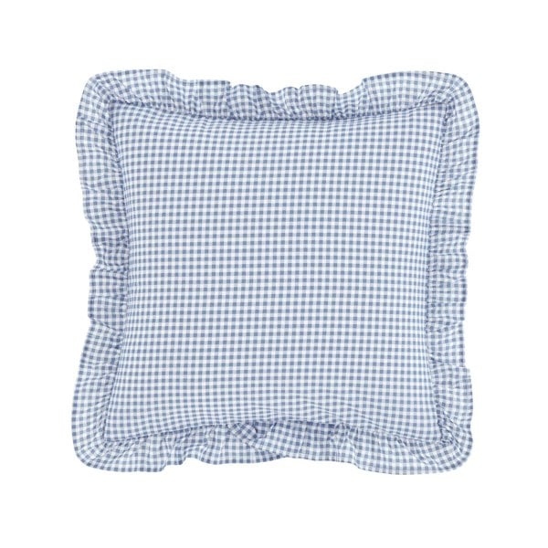 Catherine Lansfield Lucie Floral Frill Blue Filled Cushion