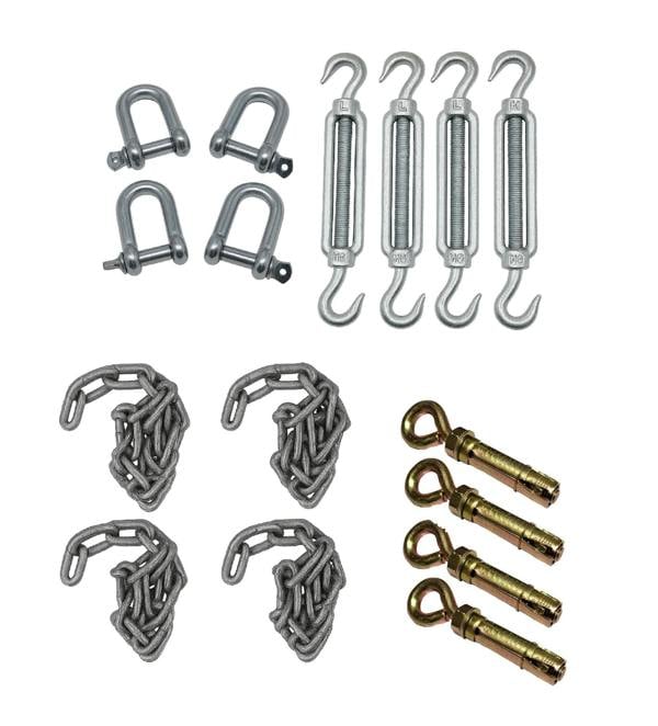 Static Caravan Chain Down Kit with Ground Anchor Bolts (Mobile Home Siting Tether)