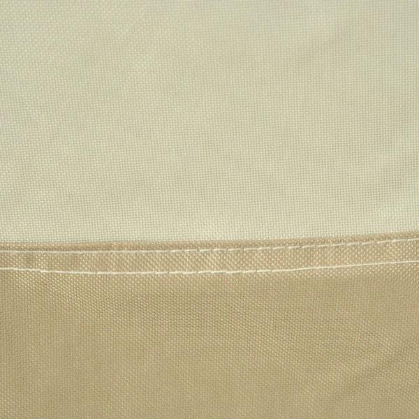 Beige 600D oxford fabric with stitched seam edge close-up