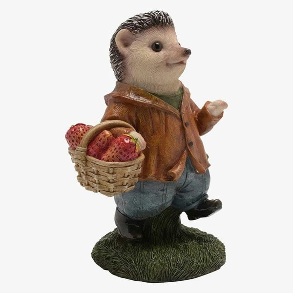 T. H. Baker Country Living Hedgehog With Basket Figurine CL527