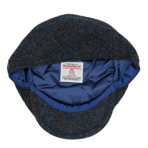 Heather Hats & Accessories Genuine Harris Tweed Wool Flat Cap, Satin Lining, Outdoor Wear, Steel Grey