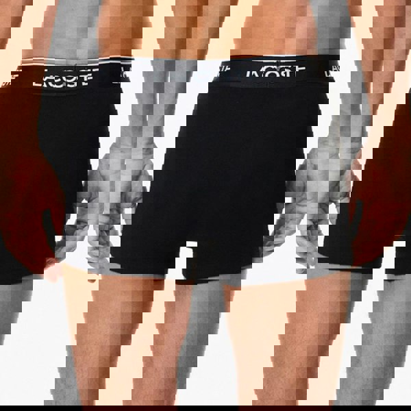 Lacoste 3 Pack Cotton Stretch Trunks Black