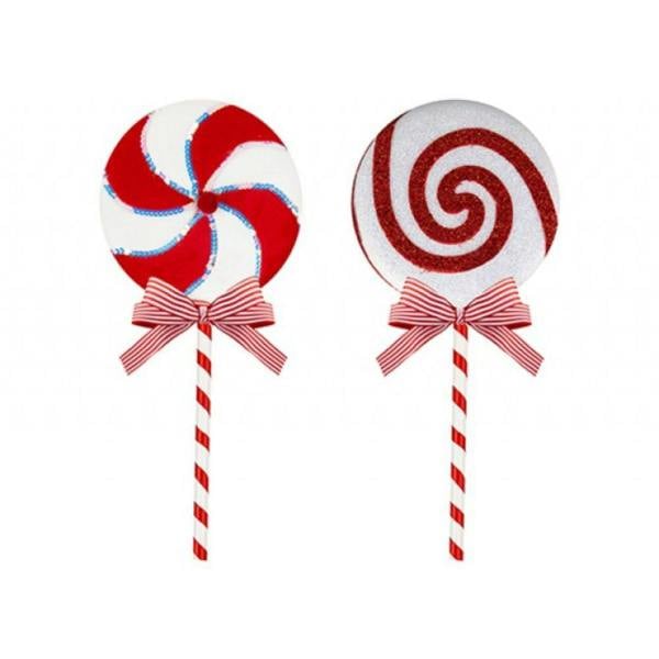 Garden Greatness Set Of 2 Hanging Candy Cane Sweet Decorations