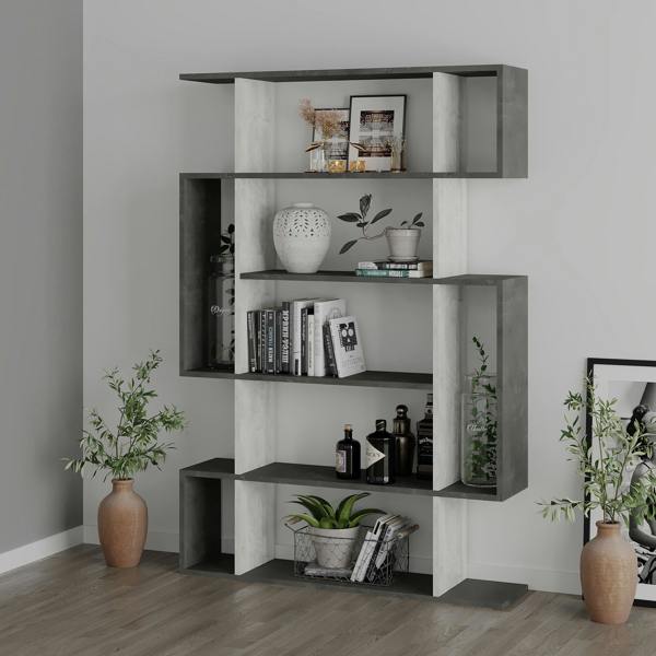 Decortie Mito Modern Freestanding & Wall Mounted Bookcase Sonoma 5-Tier Display Unit Tall for Home & Office 161cm