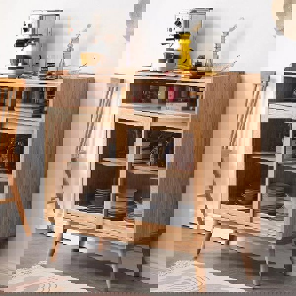 Detail view of Combi Sideboard, Oak with sideboard cream