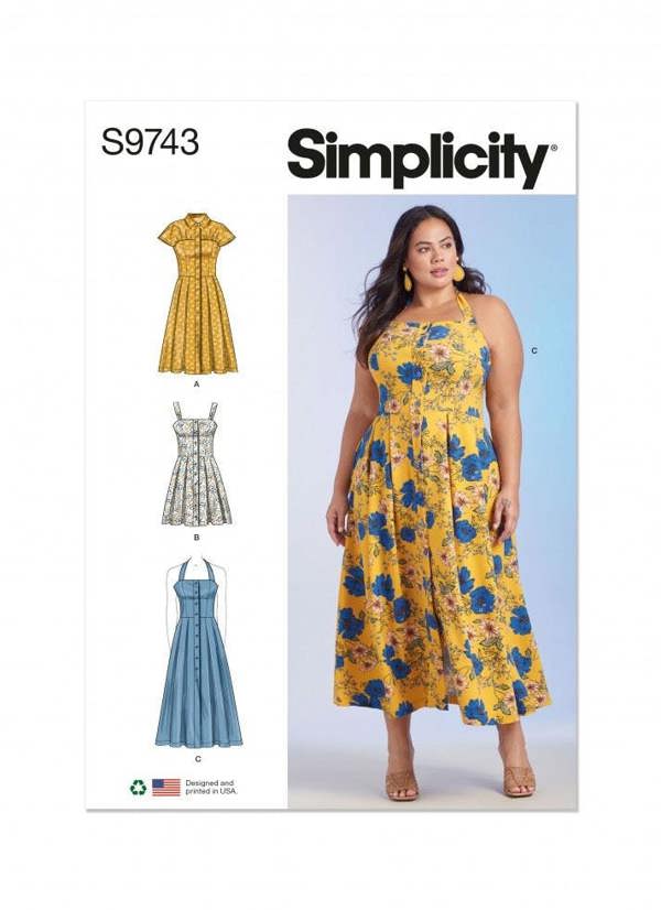 Simplicity Sewing Pattern 9743, Dresses for Women, W2 (20W-22W-24W-26W-28W) - Intermediate