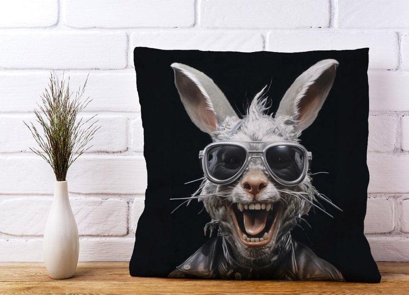 Warren Reed Funky Rabbit Face Cushions