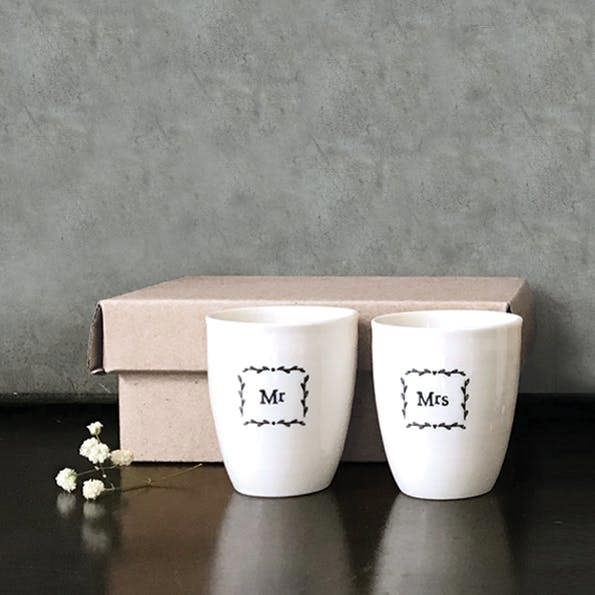 Porcelain Egg Cup Set - Mr & Mrs