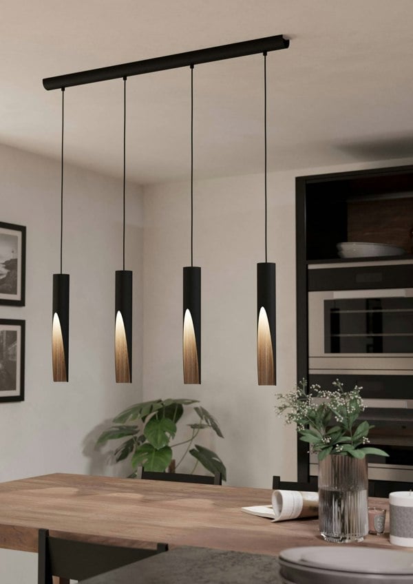 EGLO Barbotto Modern Industrial 4 Pendant Light WBS