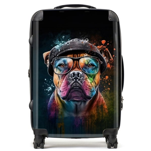 Warren Reed Staffordshire Bull Terrier Dog Splashart Suitcase