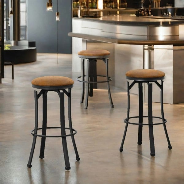 Rafaelo Mobilia Set Of 2 Industrial Swivel Bar Stools 72.8CM