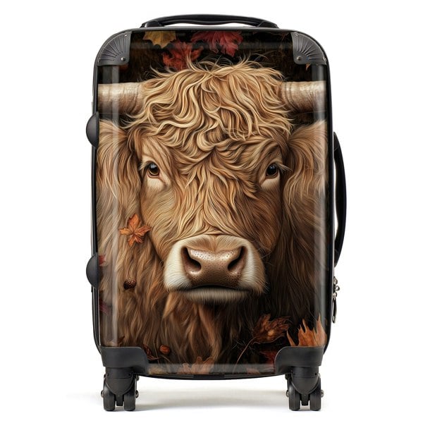 Warren Reed Highland Cow in Autumn Suitcase