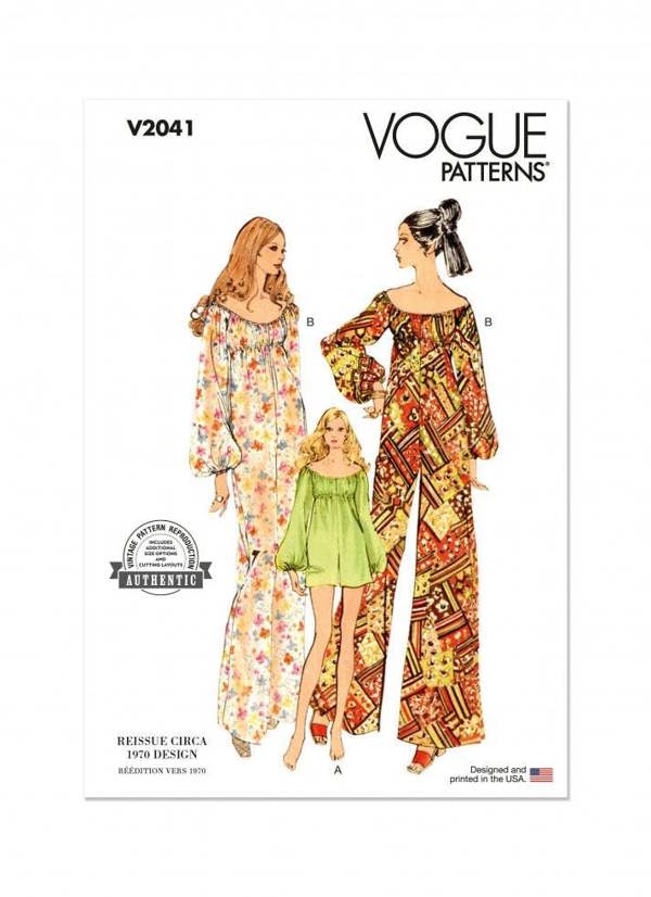 Vogue Sewing Pattern 2041, Jumpsuits, Vintage Style for Women, A (S-M-L-XL) - Easy
