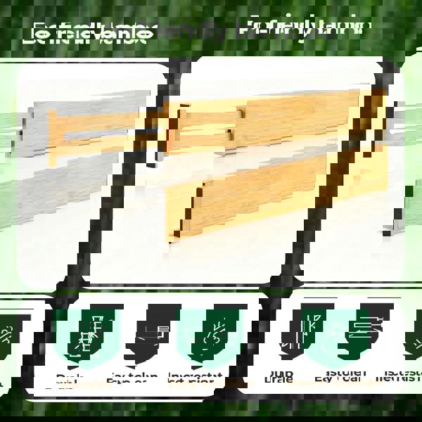 Levede Adjustable Drawer Divider Bamboo 4PC Expandable Organisers Spring Loaded