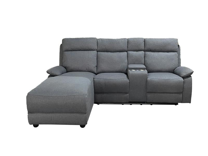 DS Living Sorento Recline Right Hand Corner 3 Seater Fabric Sofa in Grey or Cream