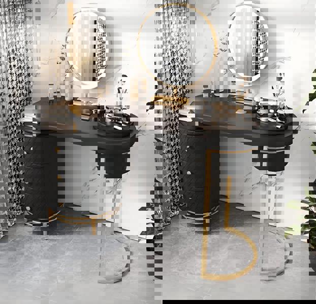 Weilai Concept Tandy Dressing Table With LED Mirror, White,  Makeup Vanity