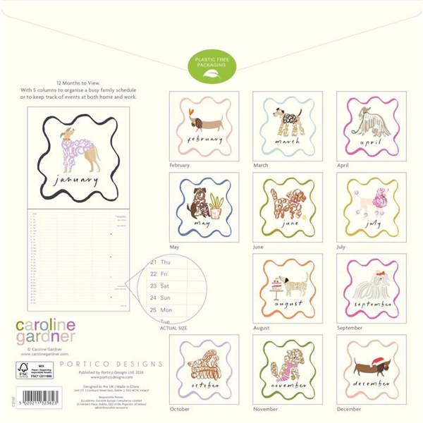 Caroline Gardner, Dogs Family Planner 2027, Family Planners, Month To View, Dogs, Gift