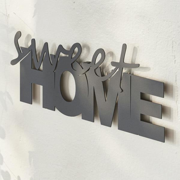 Decortie Modern Sweet Home Metal Art Wall Home Decorative Ornament, Black