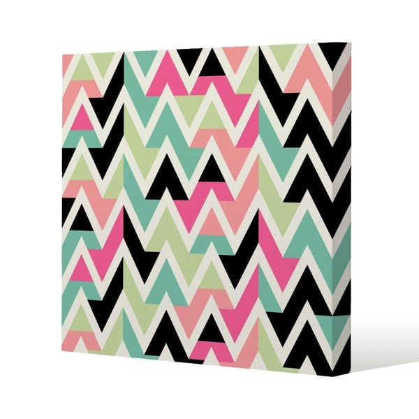 Benjamin Tate Design Summer hipster boho chic Slim Style Canvas Print  30x30cm , 15mm Slim Real wood.