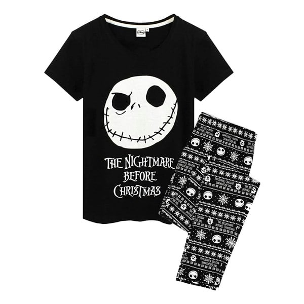 Nightmare Before Christmas Boys Jack Skellington Long Pyjama Set - White/Black