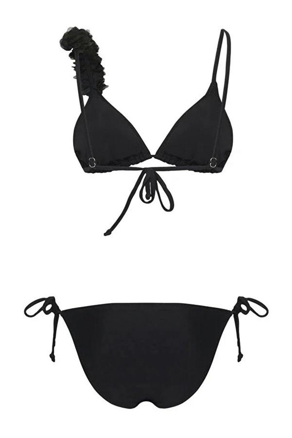 WOVCOR Applique Detail Triangle Padded Regular Waist Bikini Set