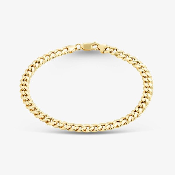 T. H. Baker 9ct Yellow Gold 8.5 Inch Curb Chain Bracelet HCOC-580-9Y-8.5