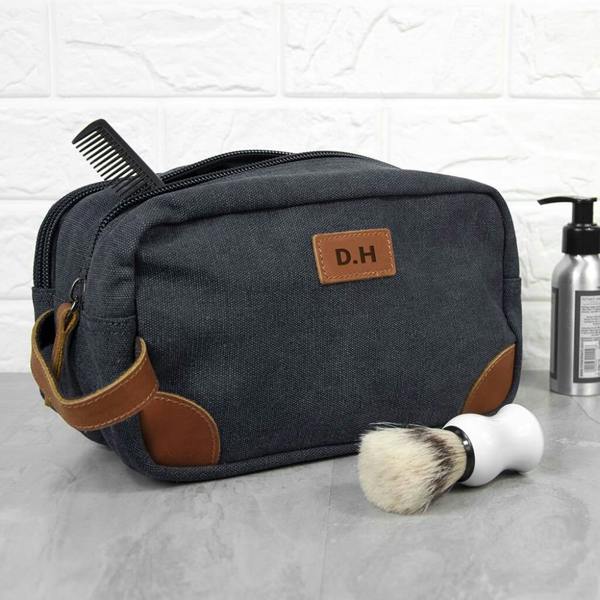 Personalised Deluxe Denim Wash Bag - product in use