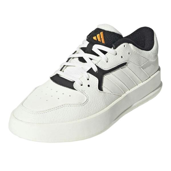 Adidas Mens Court 24 Full Grain Leather Shoes - White/Orange - 