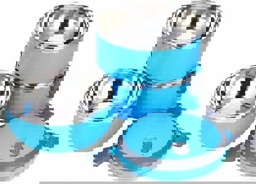 Rozi Freshbox 3-Layer Stainless Steel Bento Lunch Box (Blue)