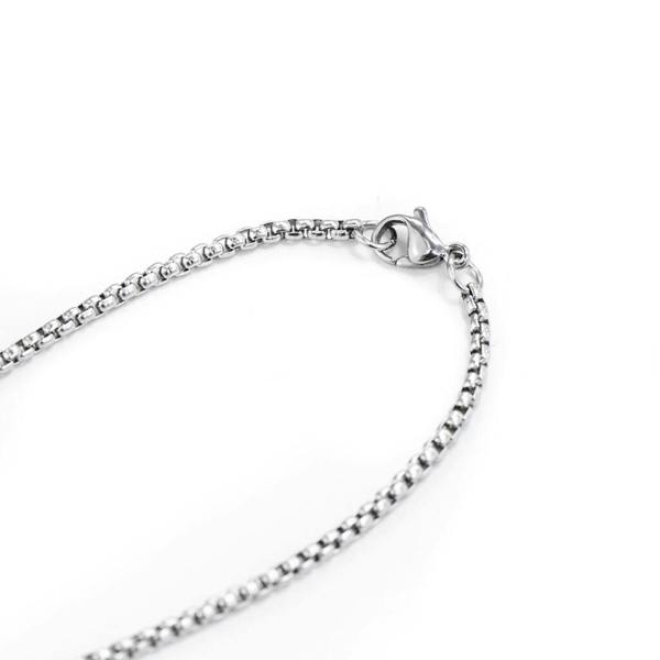 Personalised Men's Brushed Steel Dog Tag Necklace - product in use