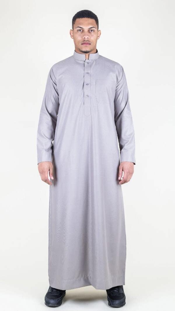 Infinity Leather Mens Thobe Jubba Saudi Islamic Arabic Eid Cotton Kaftan Jubbah Umrah Robe
